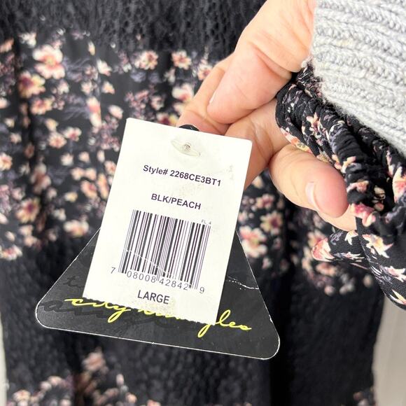 Whimsigoth Fairy Grunge Size L Dress Floral Sheer Lace Peasant Cottage Prairie - Picture 13 of 16